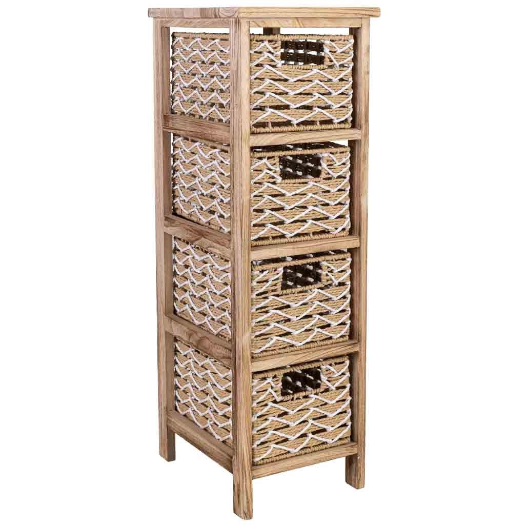 Cassettiera in legno marrone 26x32x81 cm
