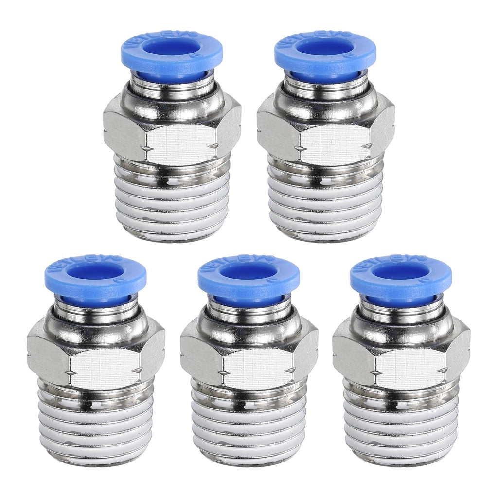 Raccordi rapidi, 5 pezzi, 6 mm x 1/4" NPT, diritti, colore blu