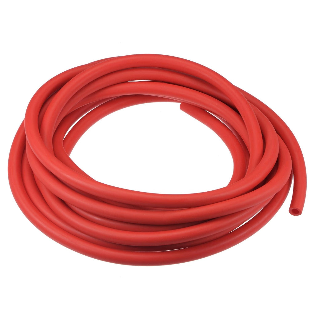 Tubo in gomma, 6x10 mm, 5 metri, rosso, in lattice naturale, elastico