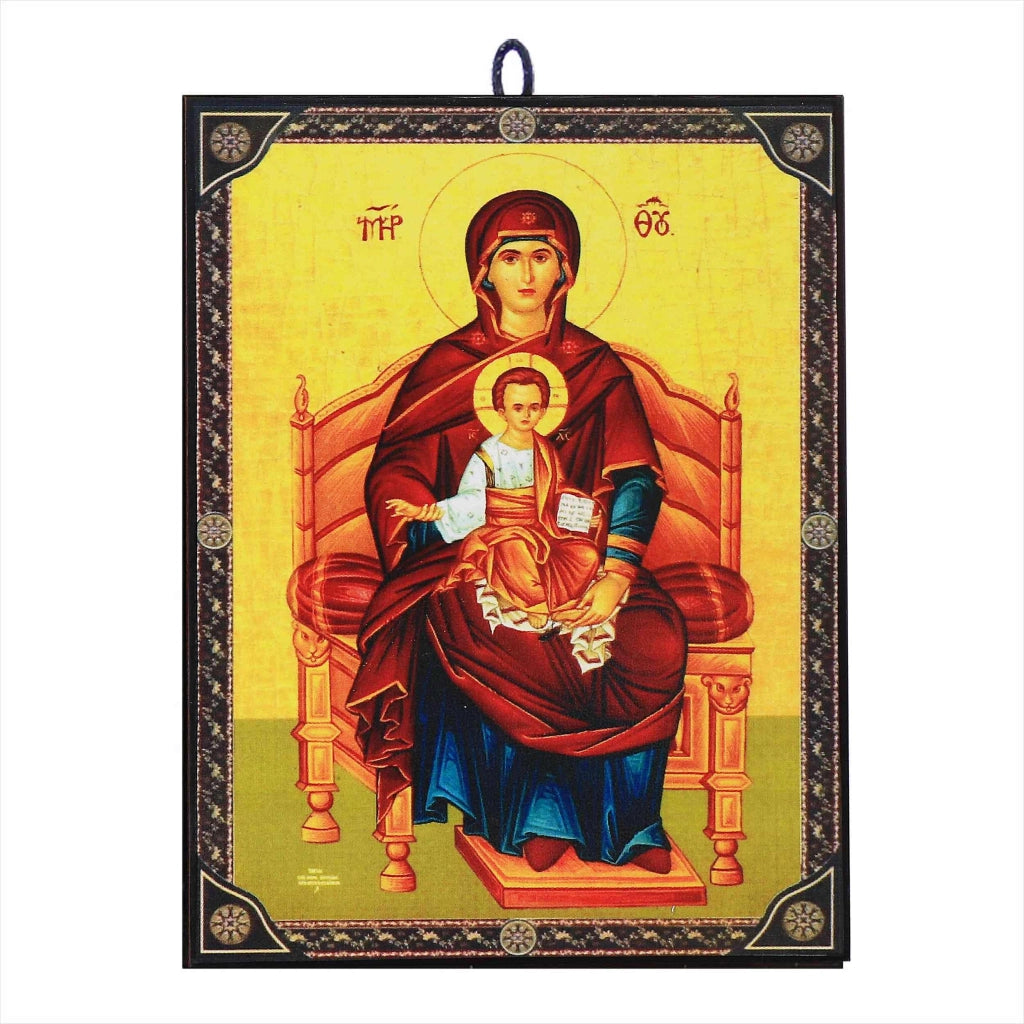 Icona della Vergine Maria, "Tutti i Re di Dio", dimensioni 9,7x13,5 cm, realizzata in MDF