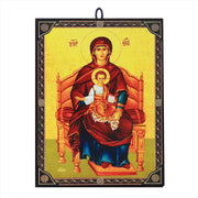Icona della Vergine Maria, "Tutti i Re di Dio", dimensioni 9,7x13,5 cm, realizzata in MDF