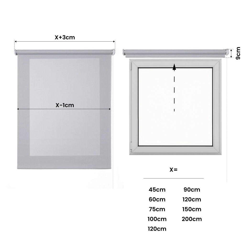 Storesdeco Tenda a rullo Screen 5% Grigio 100x180 cm