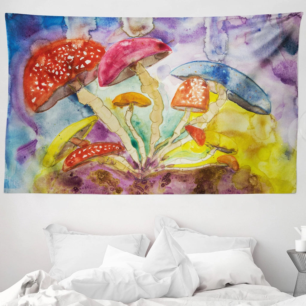 Tappeto arazzo, foresta ad acquerello, 230x140 cm, multicolore