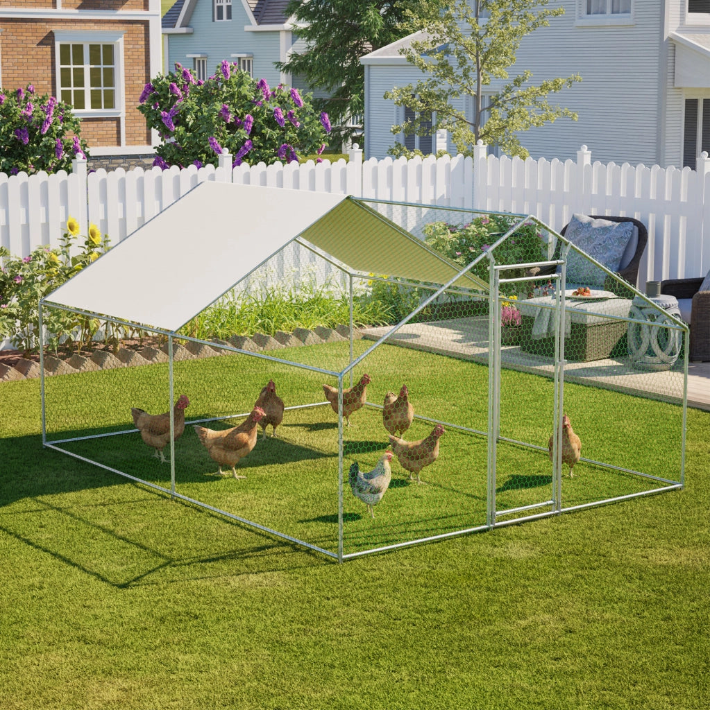 Recinto per polli e piccoli animali 3 x 4 x 2 m con telo di copertura