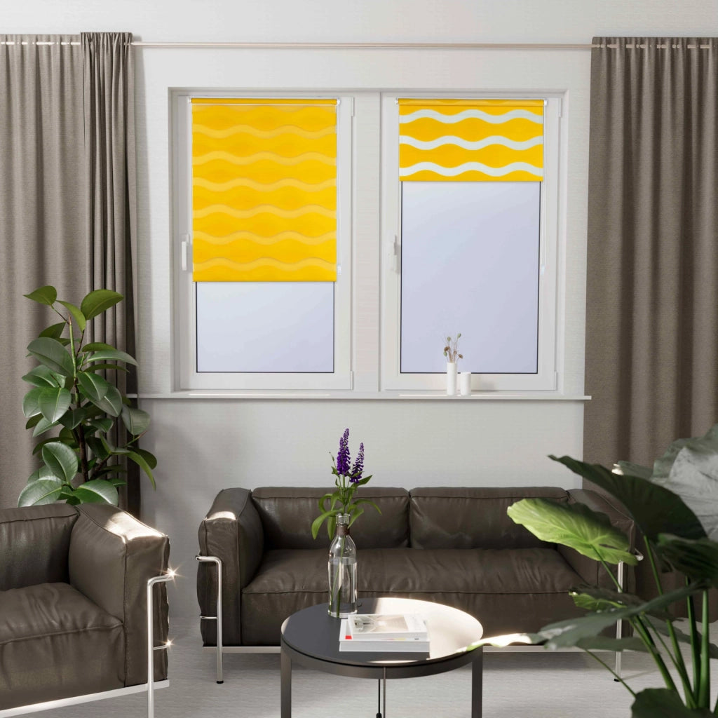 Klemmfix, tenda a rullo doppio, colore giallo, 55x200 cm, in poliestere