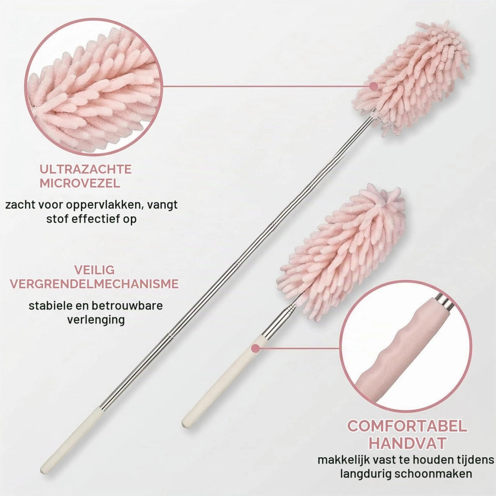 Spolverino telescopico, da 27 a 76 cm, lavabile, in microfibra