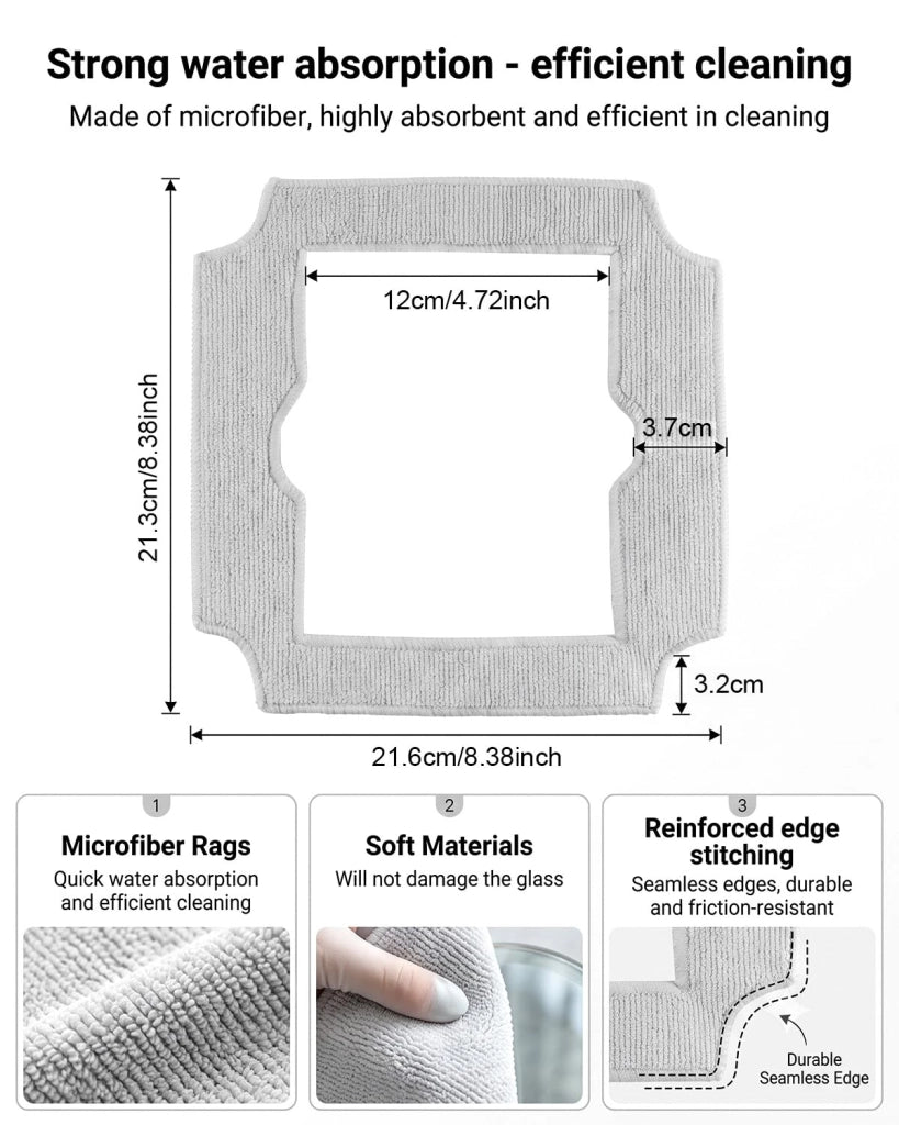 15 panni di ricambio in microfibra per robot pulitore vetri Ecovacs Winbot Mini 2