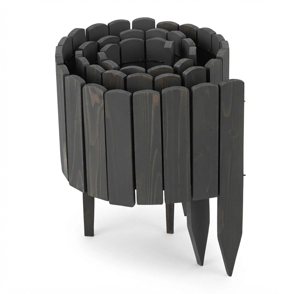 Bordatura per aiuole, 200 cm, flessibile, altezza 25 cm, legno, colore antracite