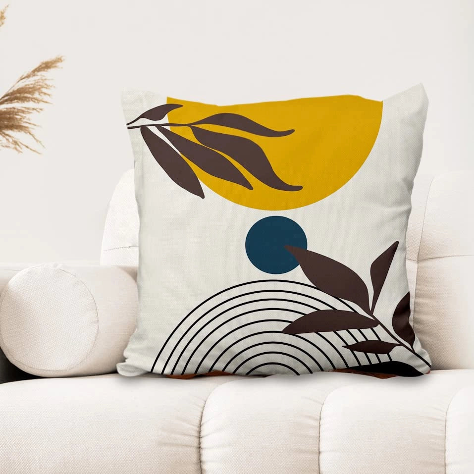 Cuscino decorativo, 41x41 cm, stile bohémien, design astratto, set da 4, aspetto simile al lino