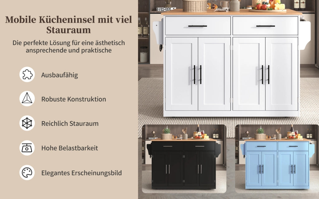 Carrello da cucina con piano pieghevole, 120x46(70)x91,5 cm, nero, con ruote e gambe in legno sostituibili