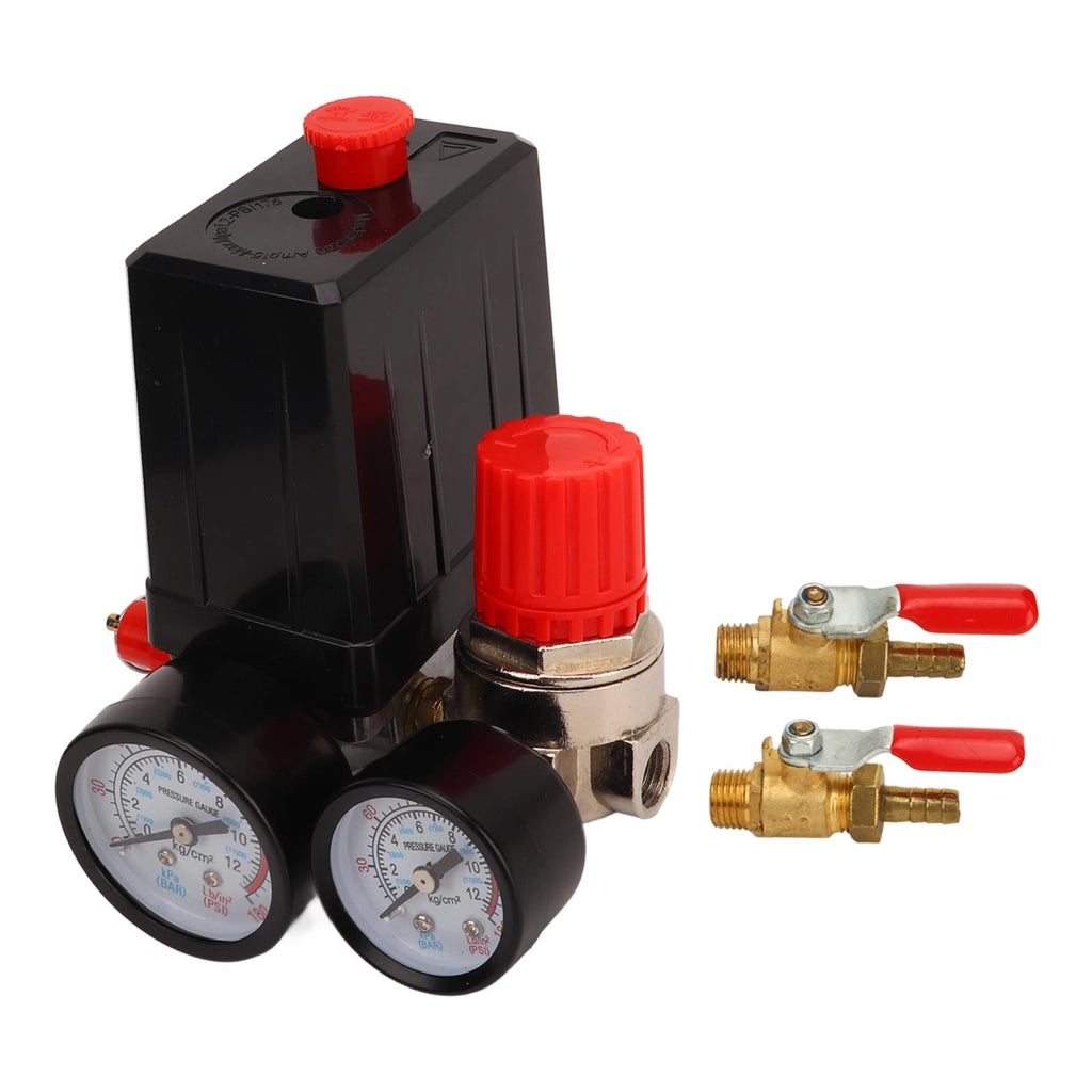 Set di interruttori di pressione per compressore d'aria, da 0 a 180 PSI, in ottone/acciaio inossidabile