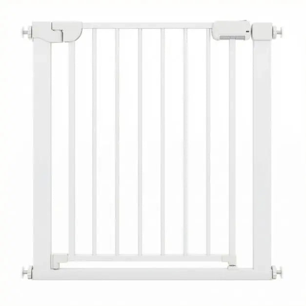 Cancelletto di Sicurezza a Pressione 75-82 cm per Scale e Porte, Cancello per Bambini in Metallo con Chiusura Automatica Bianco