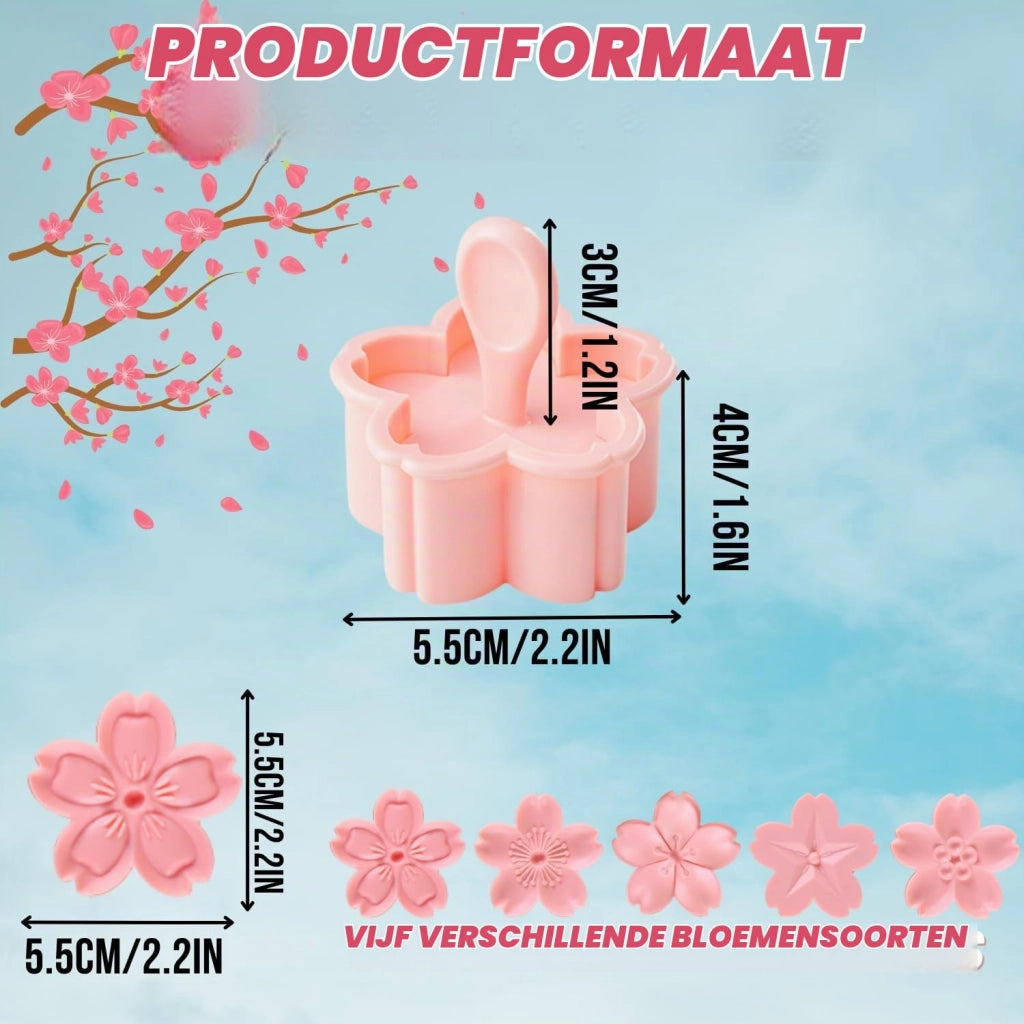 Set di stampini per biscotti a forma di fiori di ciliegio, ideali per la preparazione di dolci