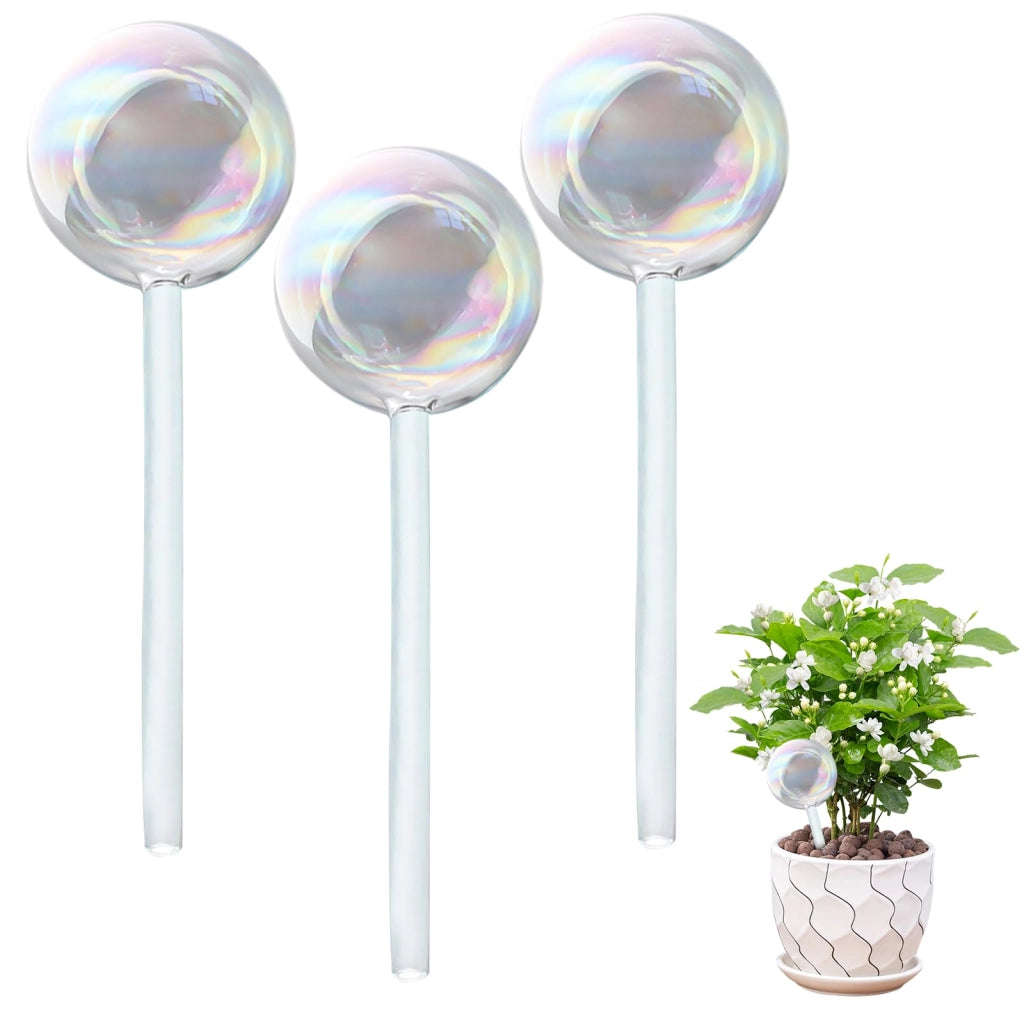 Sfere di vetro per irrigazione, confezione da 3, dimensioni 22x7 cm, autoirriganti