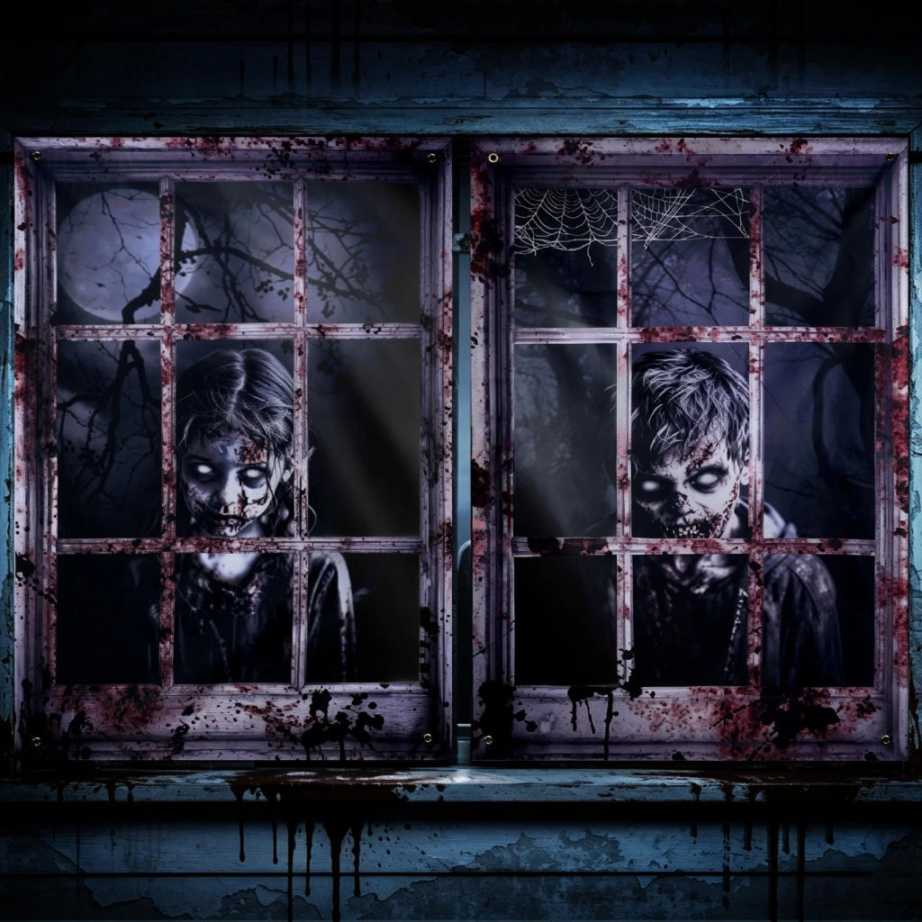 Decorazioni per finestre a tema Halloween, articoli per creare un'atmosfera spaventosa, dimensioni 120x80 cm