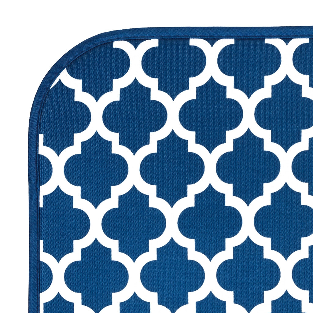 Tappetino asciugante in microfibra, 40,6 x 45,7 cm, blu, motivo geometrico