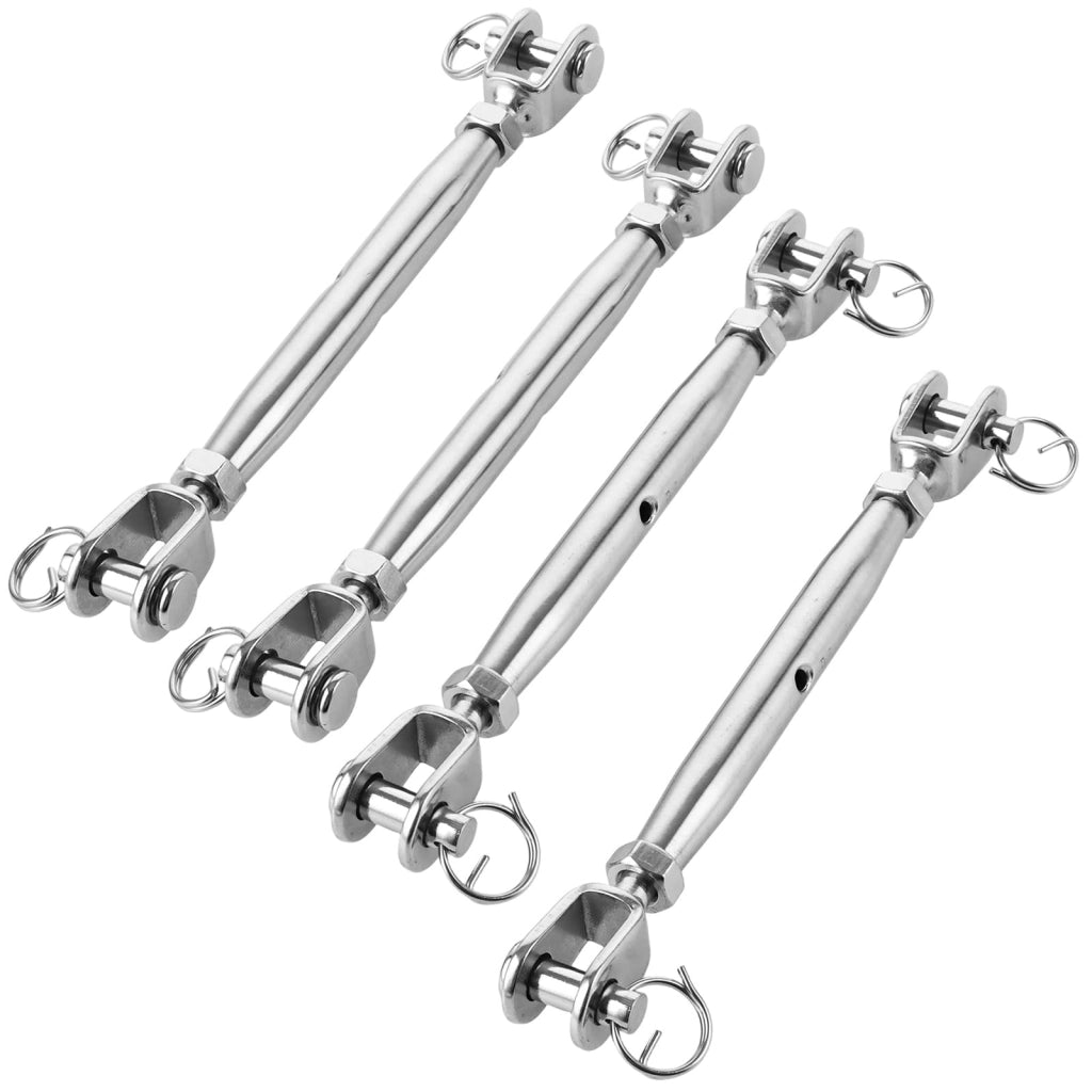 Tensionatori M8, confezione da 4 pezzi, acciaio inossidabile 304, 177 mm, con gancio a uncino