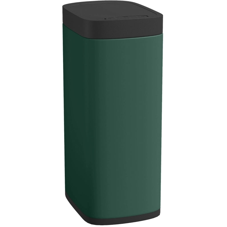 Pattumiera con sensore da 50 l in metallo verde scuro