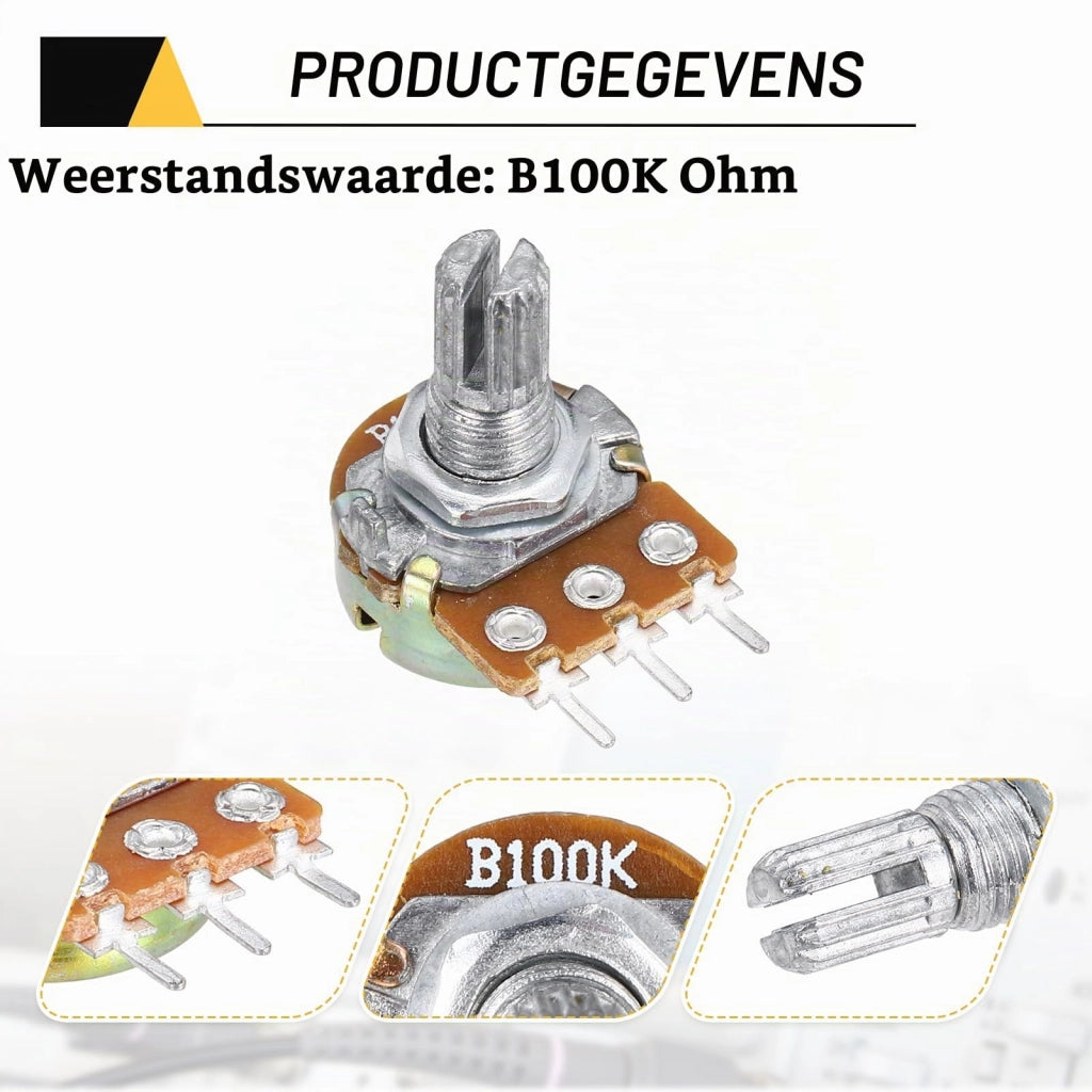Potenziometro WH148, 100k Ohm, 20 pezzi, 3 terminali, lineare