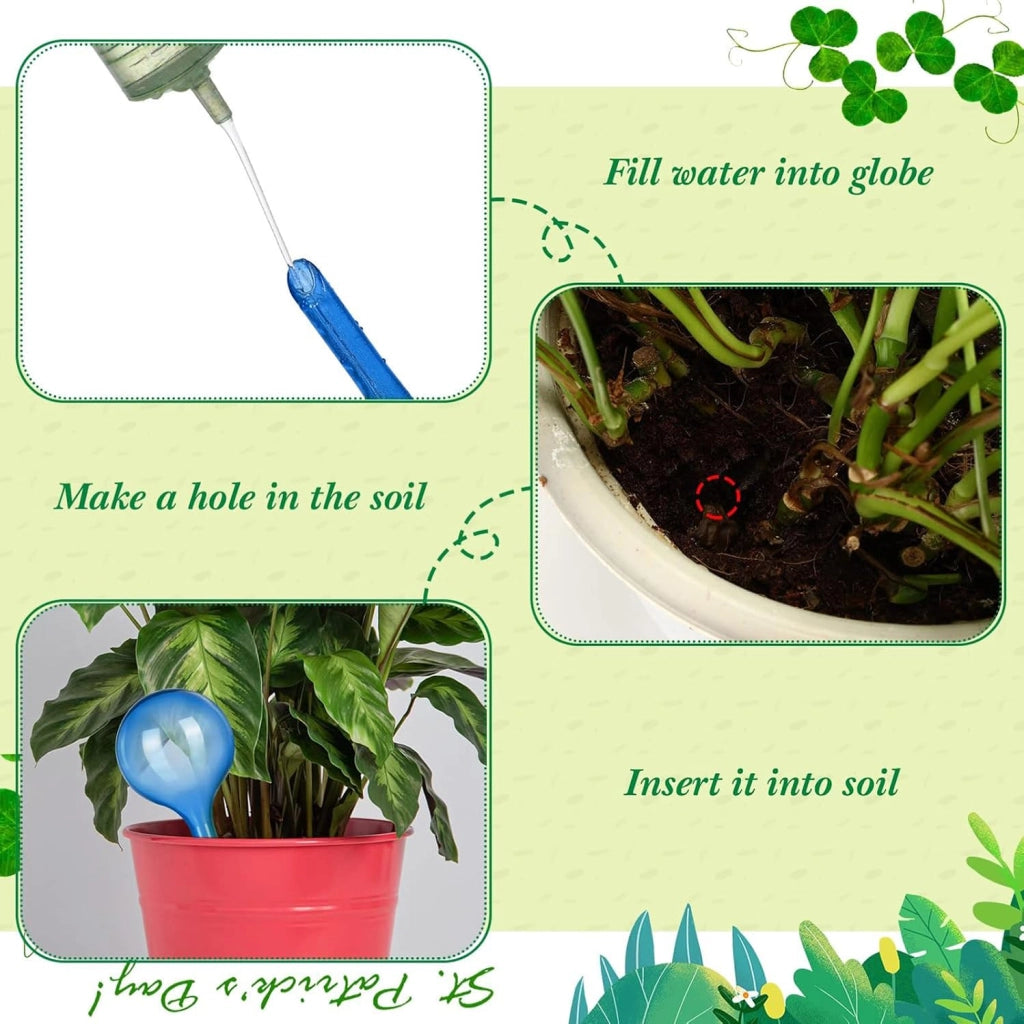 14 sfere per irrigazione delle piante, in PVC, autoirriganti, 13x5 cm, colore blu