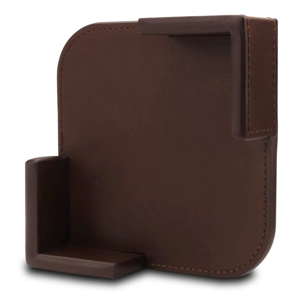 Sottobicchieri in pelle, set da 4, antiscivolo, color marrone scuro