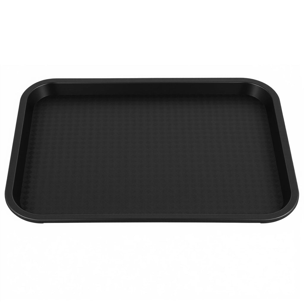 Set di 8 sottopiatti per fast food, rettangolari, neri, dimensioni 35x27x2,3 cm