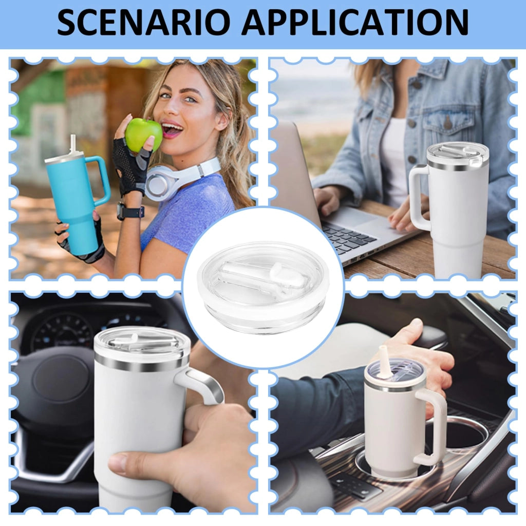 Set di 2 coperchi a prova di perdite per bicchieri da 900 ml con cannucce
