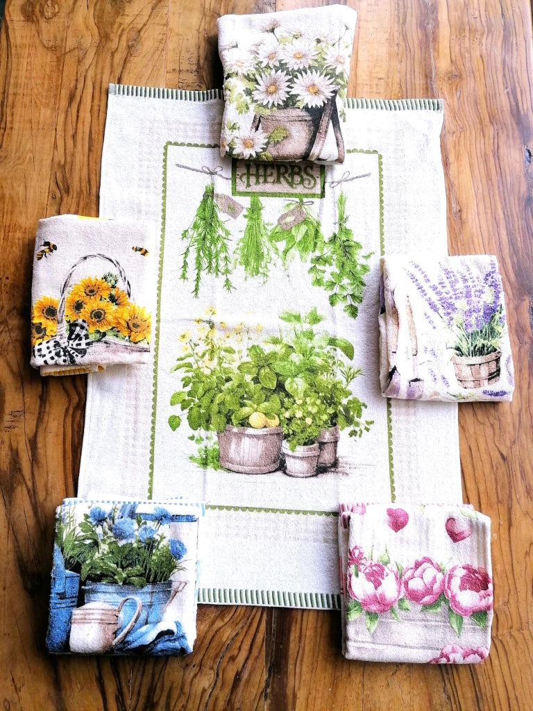 Strofinacci da cucina in cotone, confezione da 6 pezzi, dimensioni 50x70 cm, con occhiello