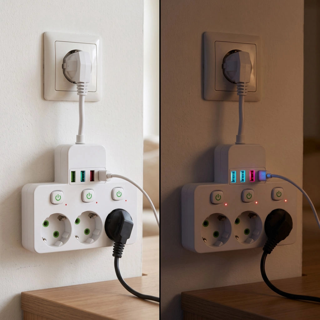 Multipresa 3 Prese + 3x Usb-a + Usb-c Jnh018 White