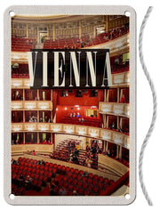 Spilla metallica con cordoncino, 18 x 12 cm, tema: Vienna, viaggio