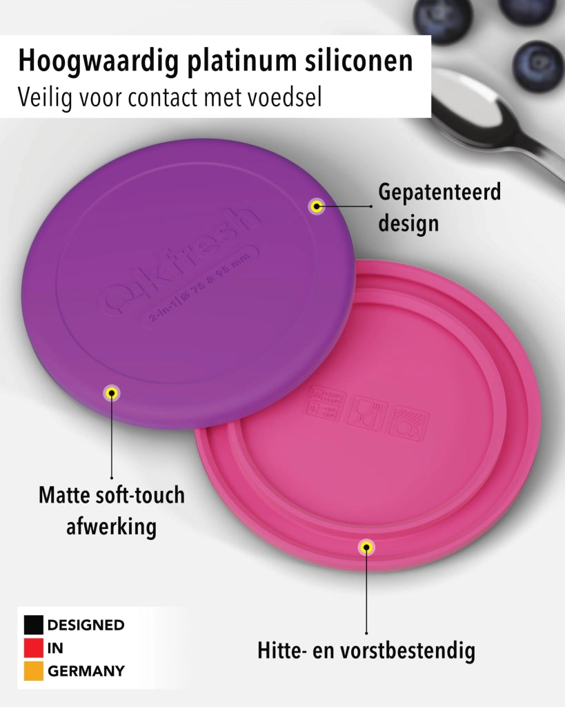 Coperchi in silicone per vasetti di yogurt da 150-500g, confezione da 2 pezzi, colore viola