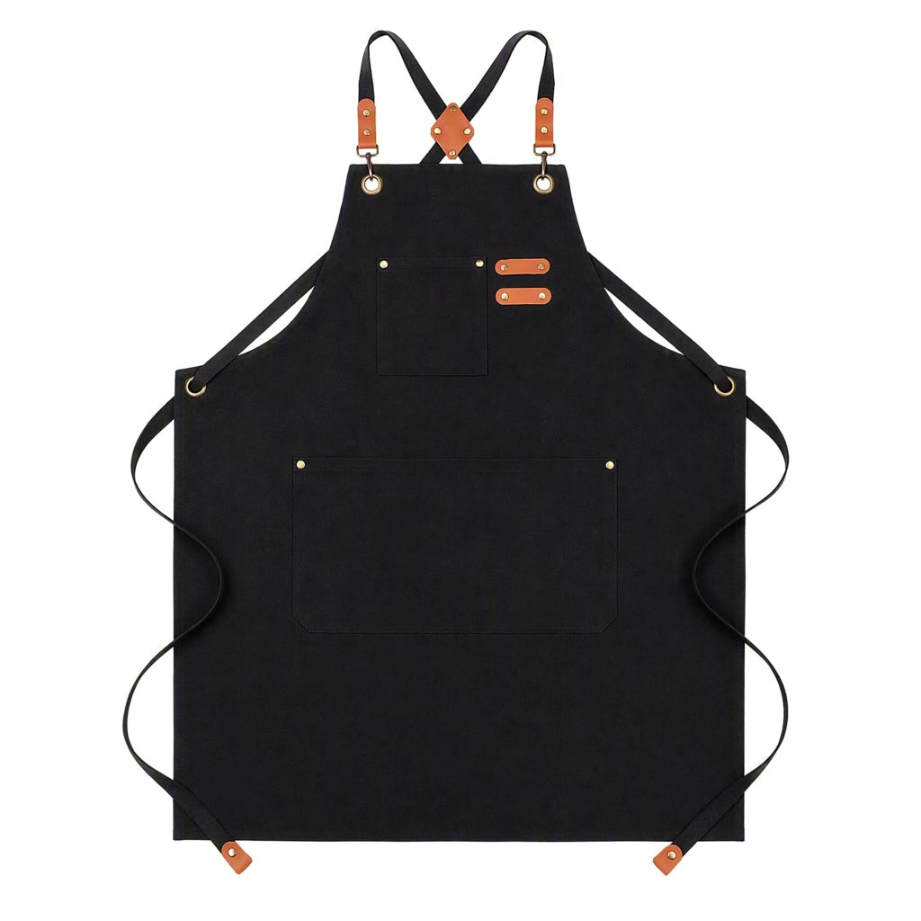 Grembiuli impermeabili in tela, colore nero, dimensioni 74 x 67,5 cm