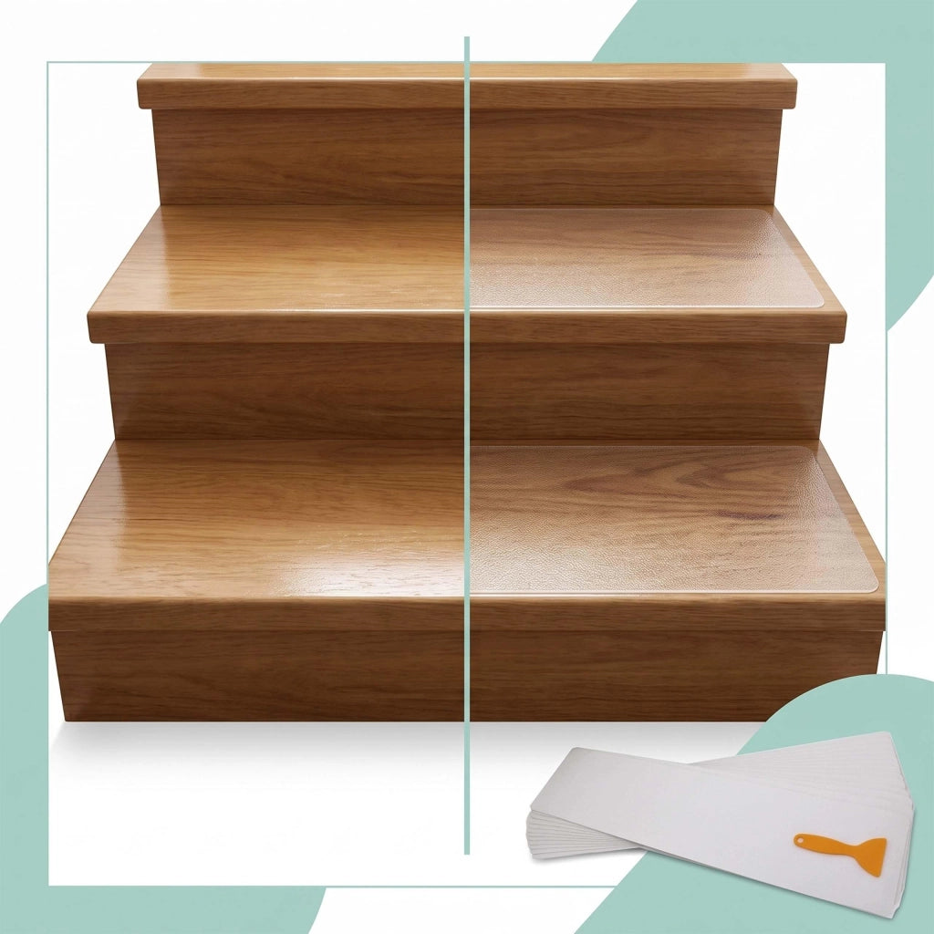 Set di 15 tappetini antiscivolo, dimensioni 81x15 cm, trasparenti e autoadesivi
