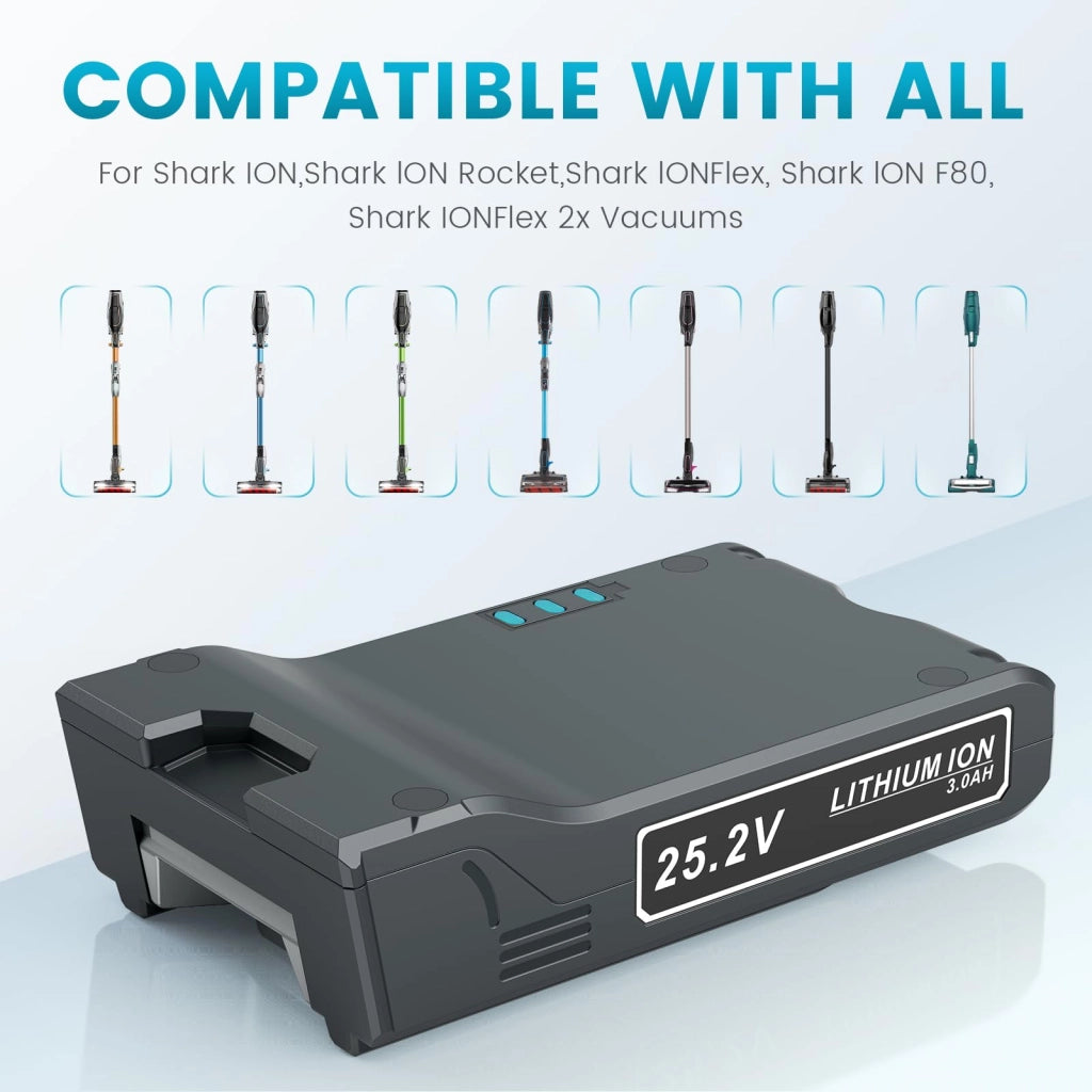 Batteria 25,2 V 3000 mAh XBAT200 per aspirapolvere Shark ION F80/Flex 2X