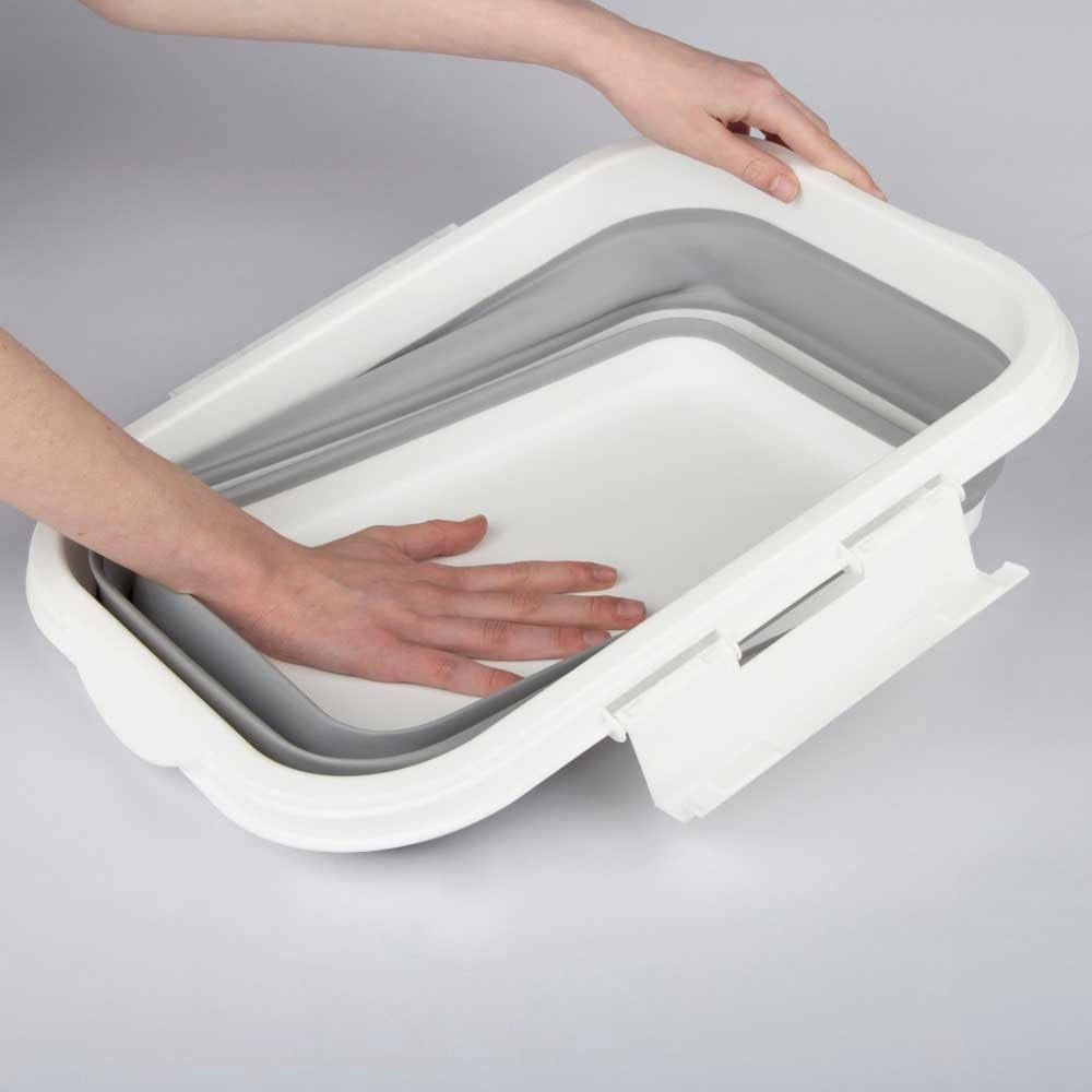 Contenitore pieghevole da 15 litri, dimensioni 46x33x23 cm, con coperchio, privo di BPA
