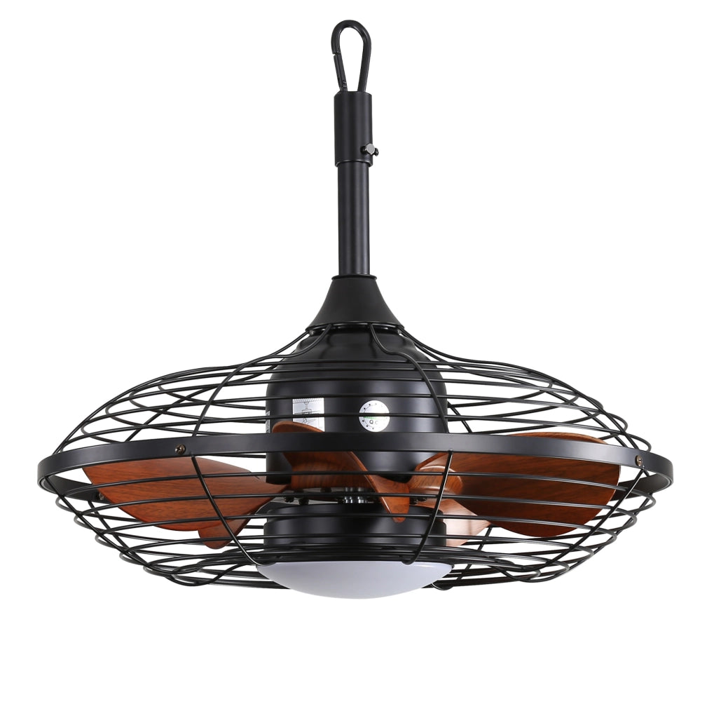 Ventilatore da soffitto da esterno 50 cm con LED 18 W e motore DC reversibile nero