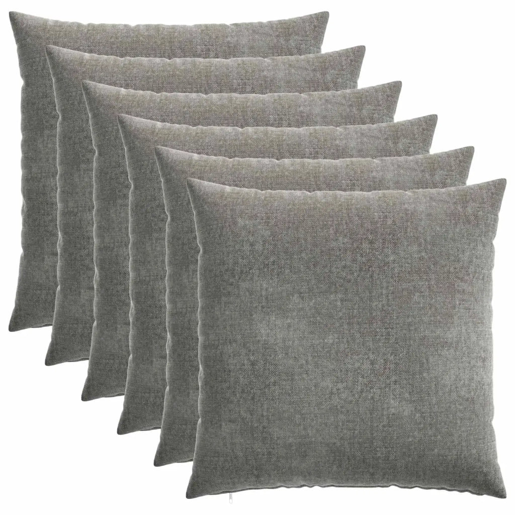 Federa 6 pz HEERLEN Grigio Scuro 80 x 80 cm Tessuto Chenille 913620