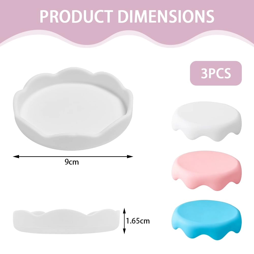 3 pezzi coperchi per tazze in silicone Snowscape, riutilizzabili, antipolvere, a prova di perdite, 90 mm, per tazze, bicchieri, lattine, yogurt e panna