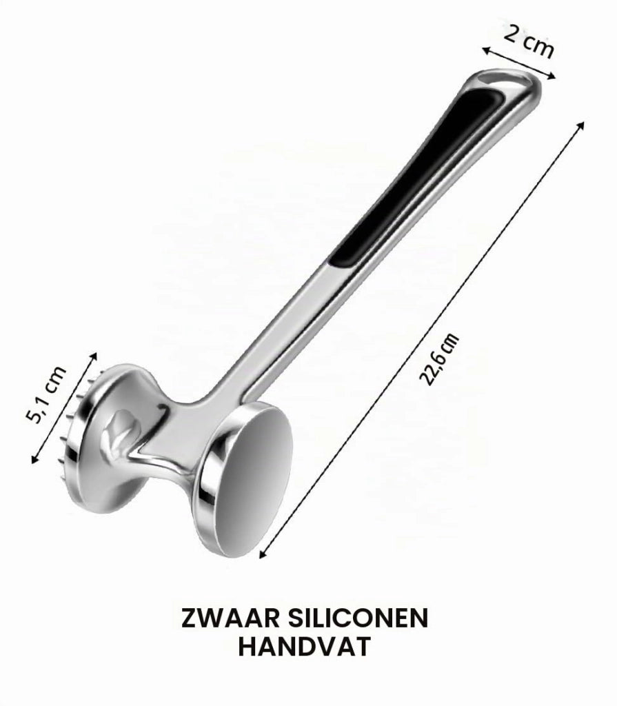 Batticarne da 22,6 cm, realizzato in lega di zinco con manico in gomma