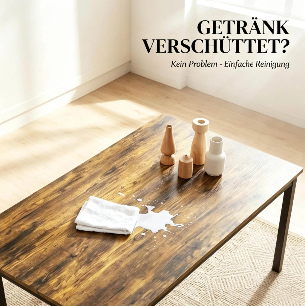 Set da pranzo 5 pezzi con tavolo rettangolare 108x60 cm e 4 sedie rustico marrone e nero