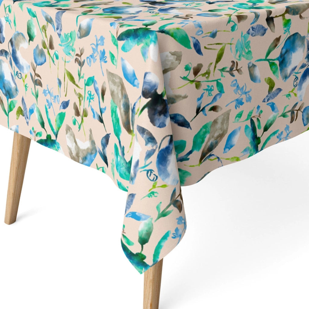 Tovaglia rettangolare, dimensioni 240x140 cm, impermeabile, blu, extra morbida