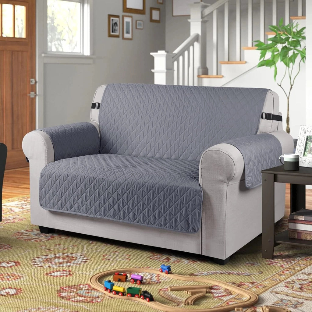Copertura impermeabile per panchina a due posti, color grigio scuro, antiscivolo, con elastico