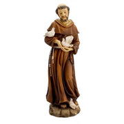 Figura di San Francisco in stile asiatico, dipinta a mano, realizzata in resina, altezza 31 cm