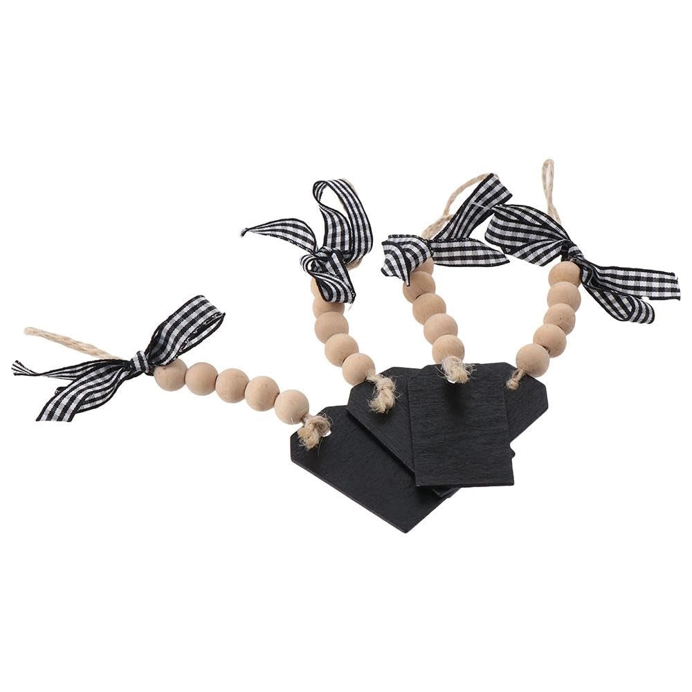 10 pezzi di catenelle in legno con pendenti lavagna, mini etichette lavagna nera, pendenti decorativi