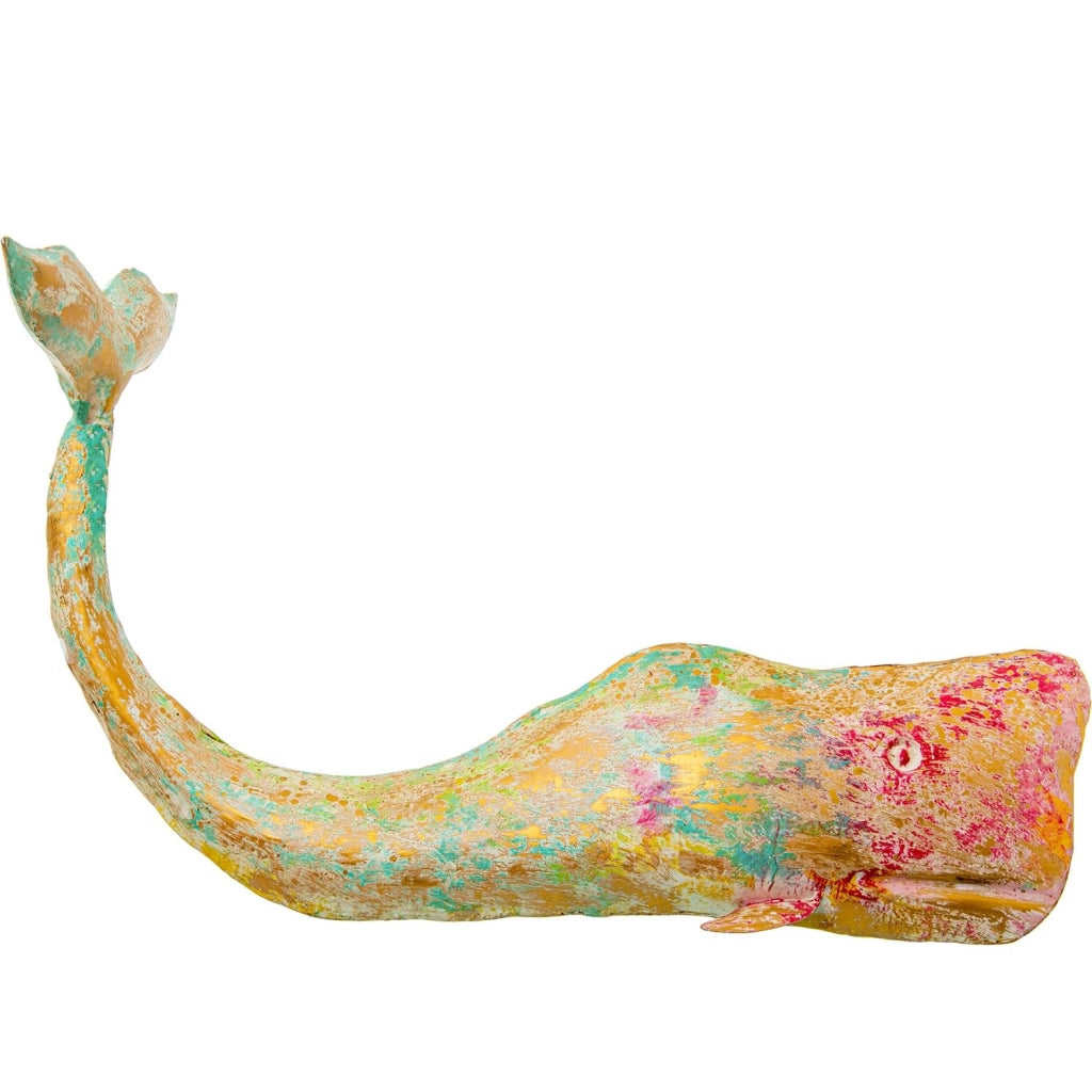 Scultura in ferro, dimensioni 75x42x47 cm, colori blu, giallo e rosso
