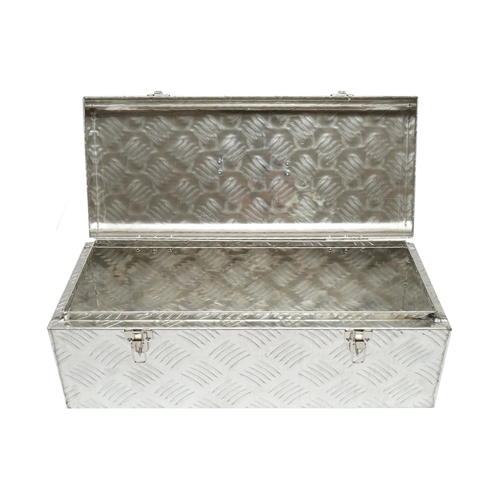 Cassone/baule portaoggetti in alluminio 58x28x24 cm