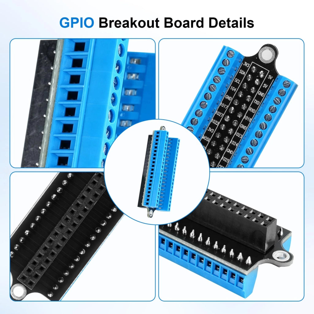 Scheda di breakout GPIO con morsetti a vite per Raspberry Pi 4B/3B+/3B/2B