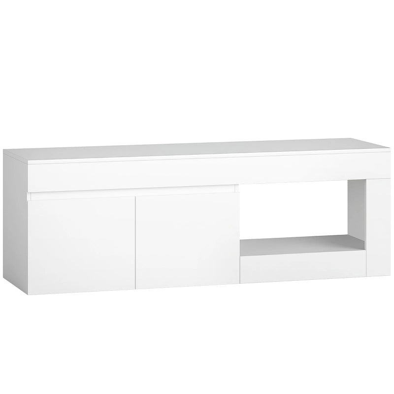 Mobile TV con 2 ante ammortizzate e vano aperto - soggiorno - 140x40x48 cm - bianco