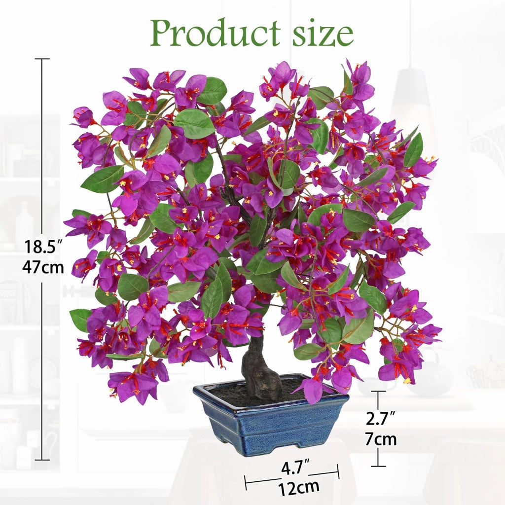 Pianta artificiale Bougainvillea in vaso di Vetroceramica, 47 cm, color lilla/rosa