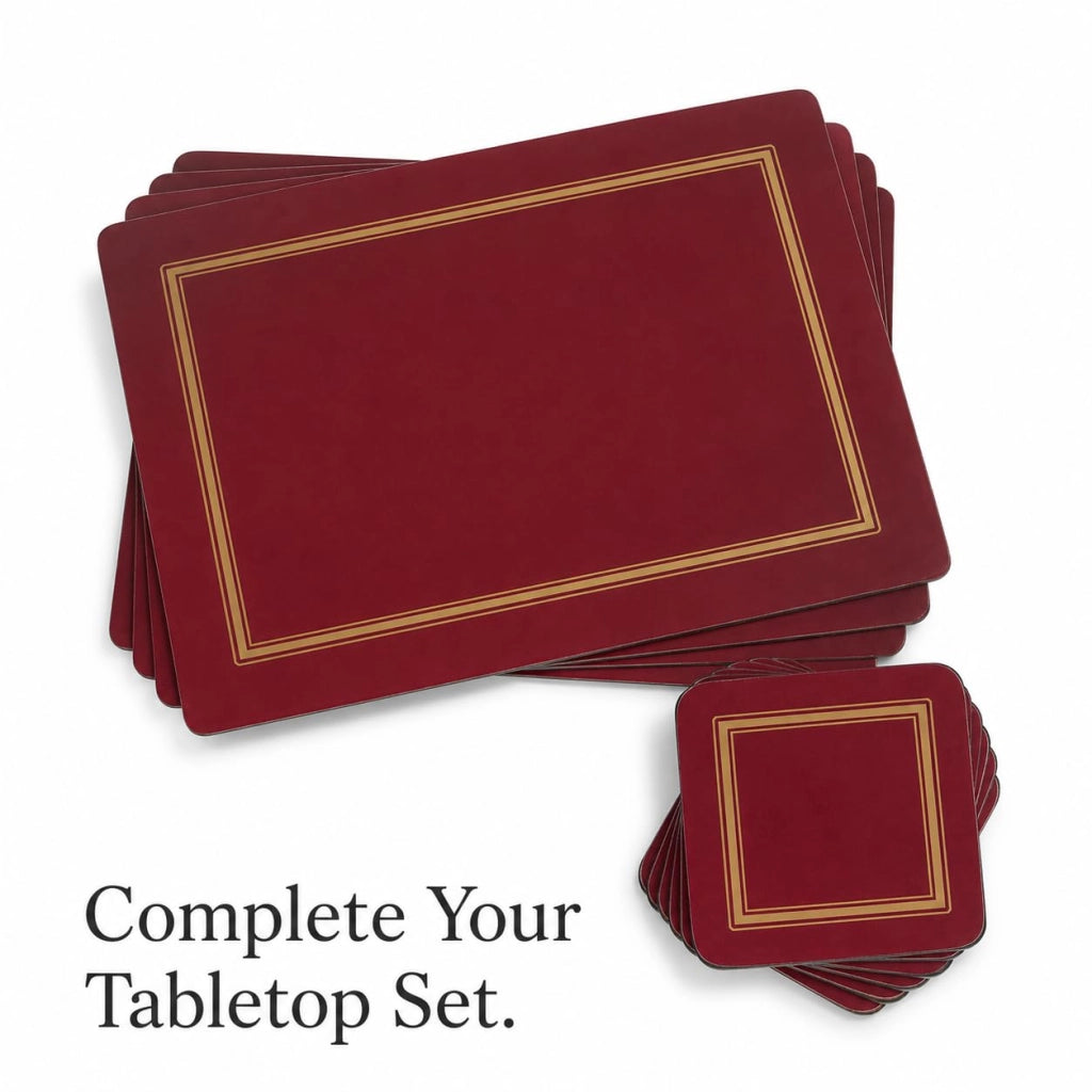 Set di sottopiatti in sughero, 4 pezzi, colore rosso, dimensioni 40 x 29,8 cm, stile classico